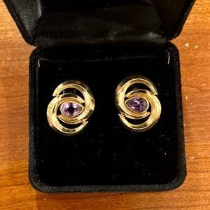 14kGold & Amethyst earrings
